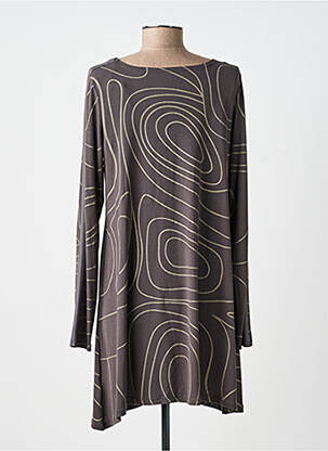 Robe courte manches longues manches longues gris LAUREN VIDAL femme