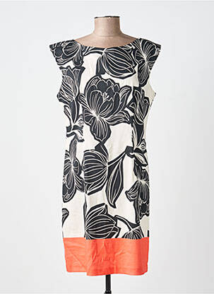 Robe courte imprimé fleurs manches courtes noir PAUL BRIAL femme