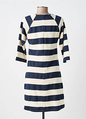 Robe courte manches 3/4 manches 3/4 bleu POUSSIERE D'ETOLE femme