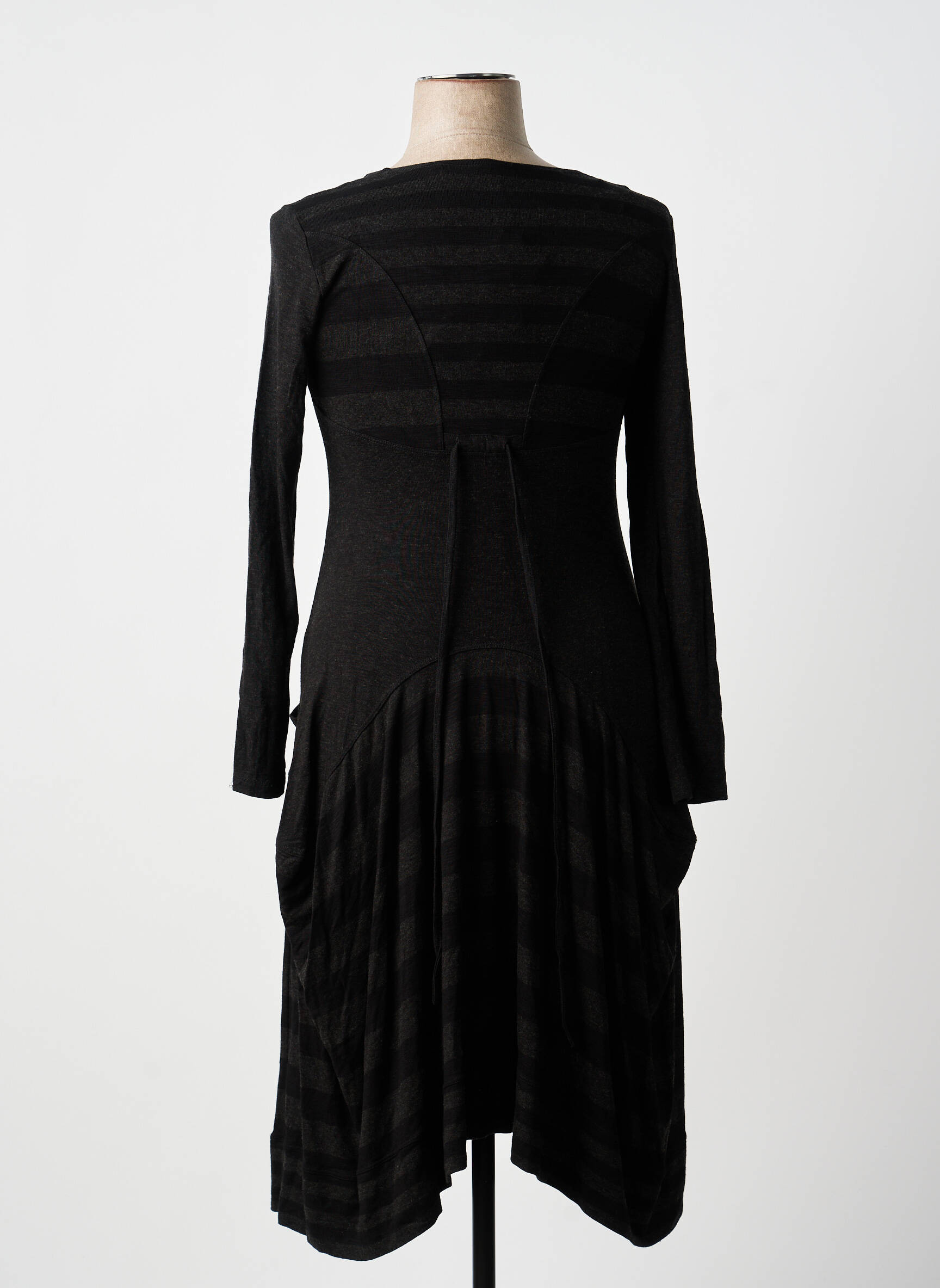 Robe longue manches longues manches longues gris LAUREN VIDAL femme