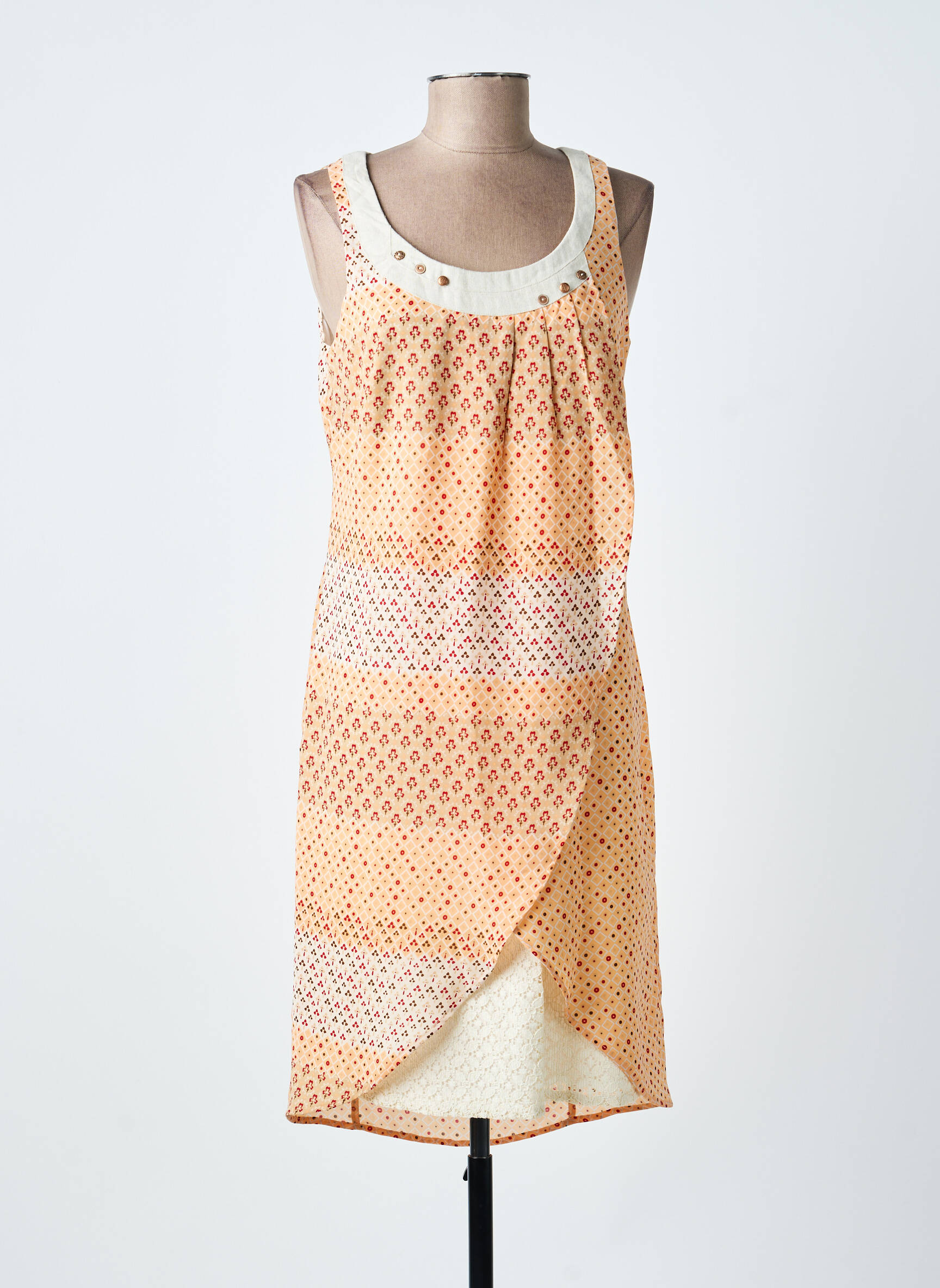 Robe mi-longue sans manche sans manche orange ALICE ET BARNABE femme