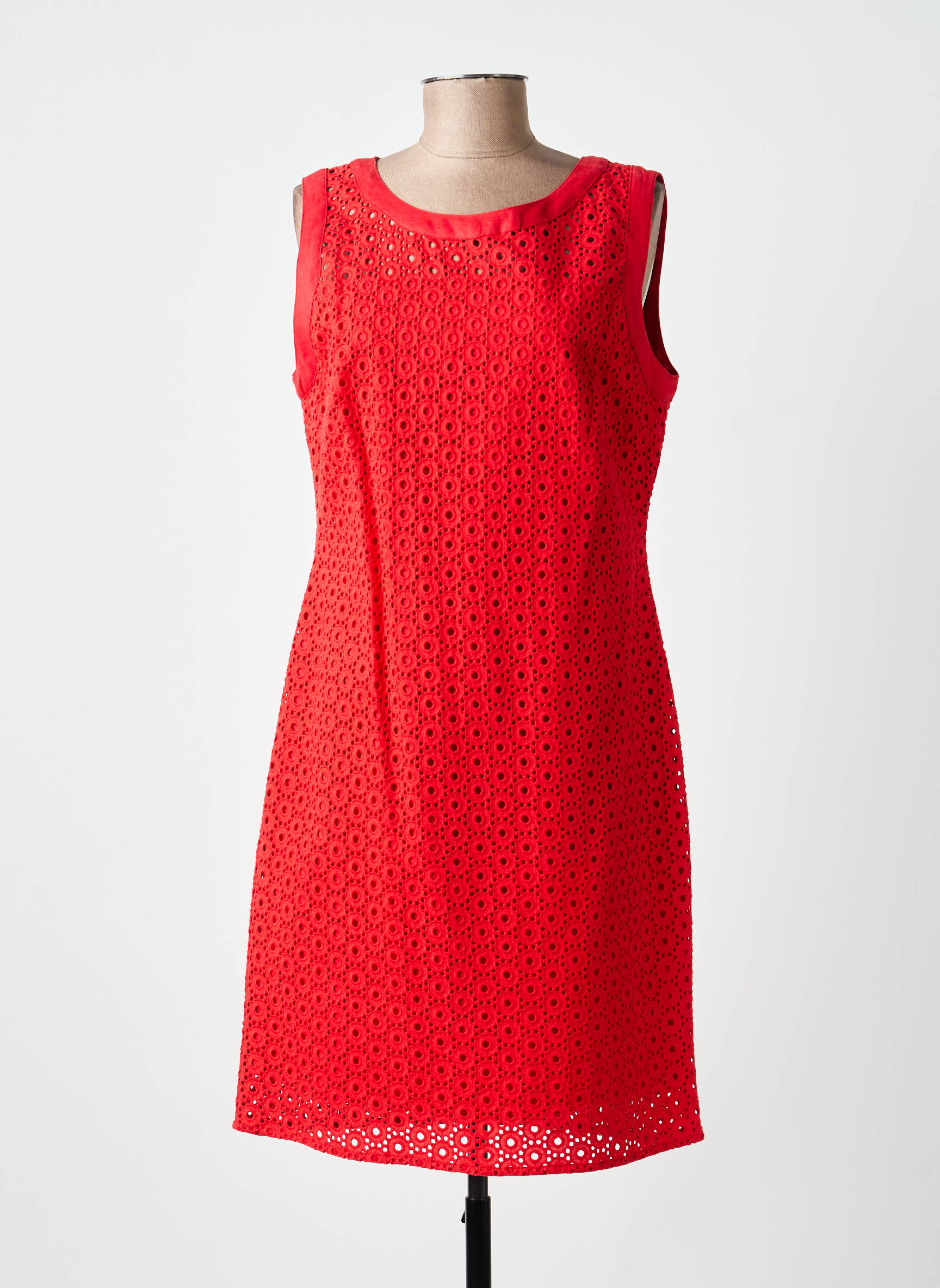 Robe mi-longue sans manche sans manche rouge PAUL BRIAL femme