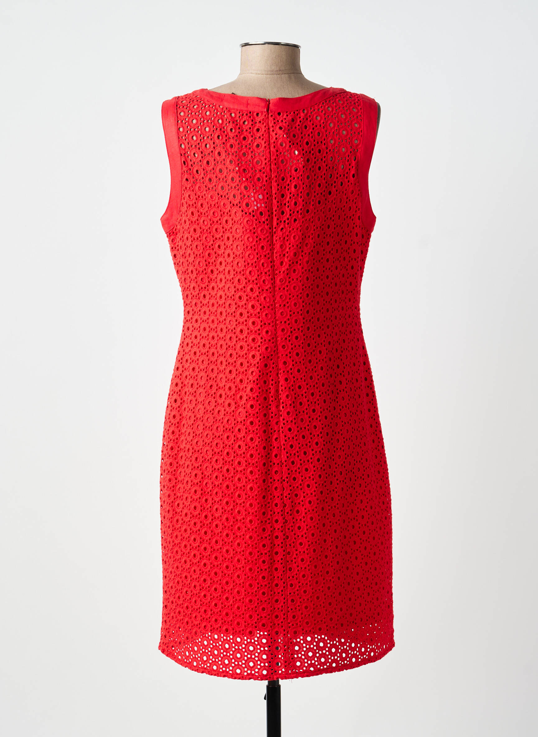 Robe mi-longue sans manche sans manche rouge PAUL BRIAL femme