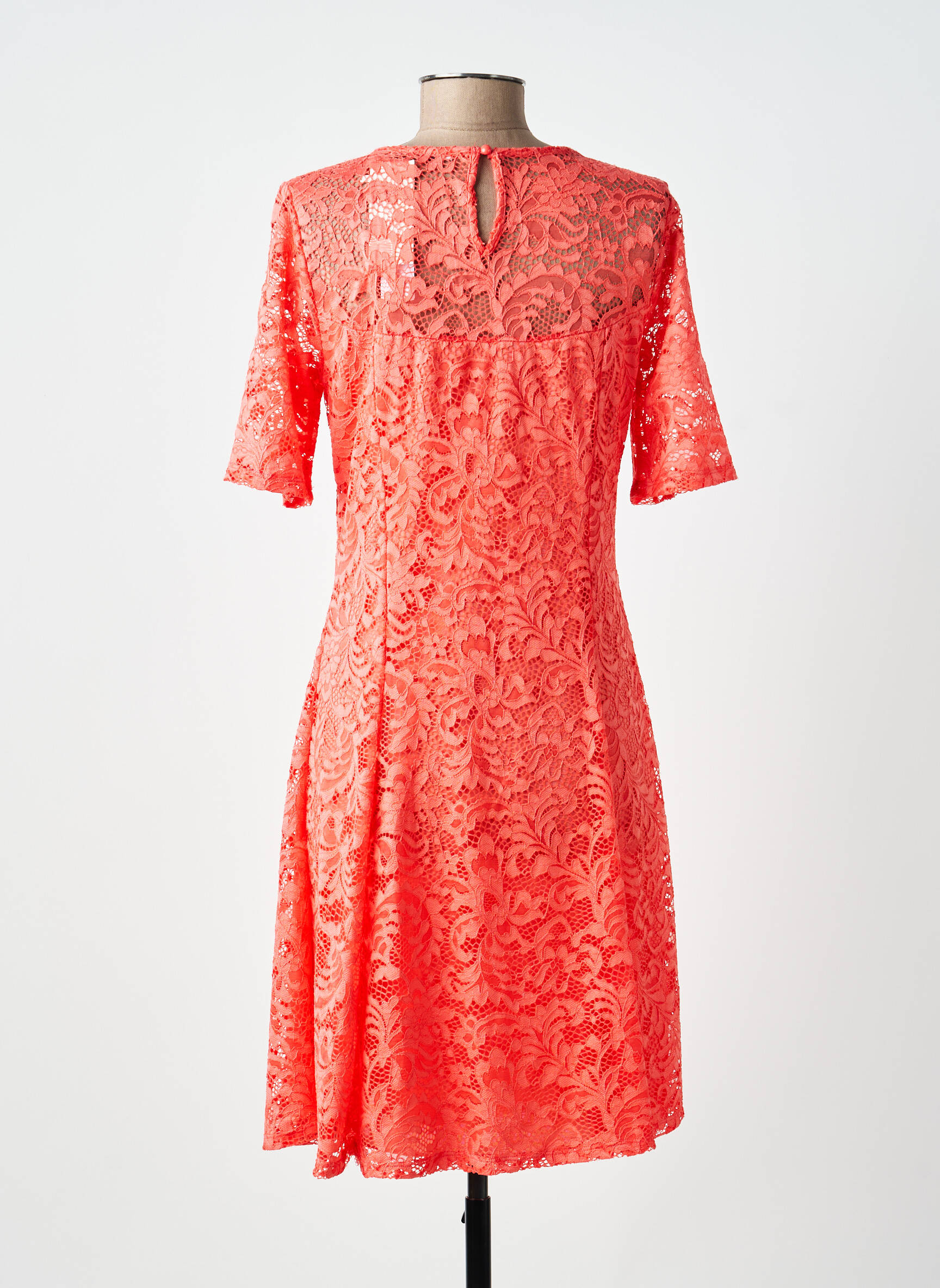 Robe mi-longue manches courtes manches courtes orange MOKA'S femme