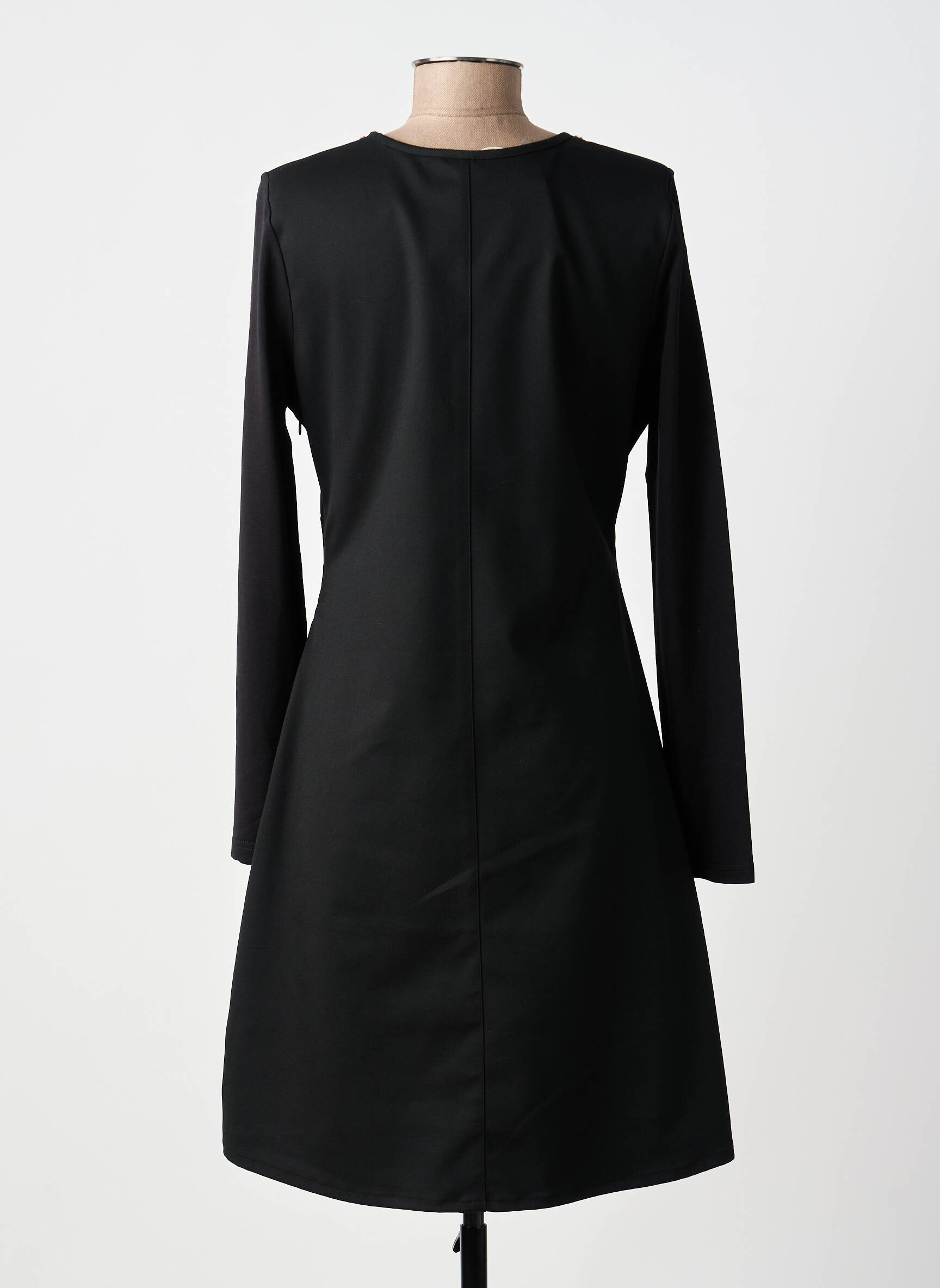 Robe mi-longue manches longues manches longues noir ALICE ET BARNABE femme