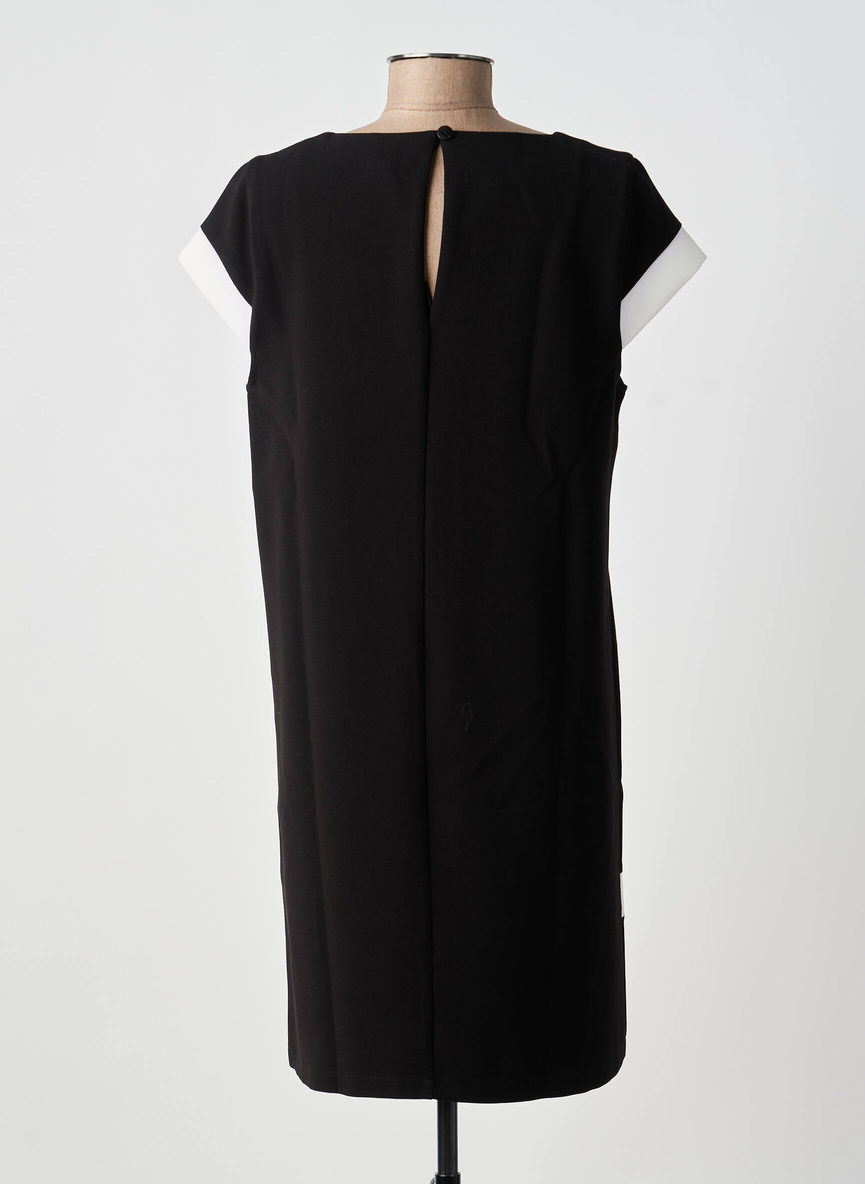Robe courte manches courtes manches courtes noir DOUBLE JEU femme
