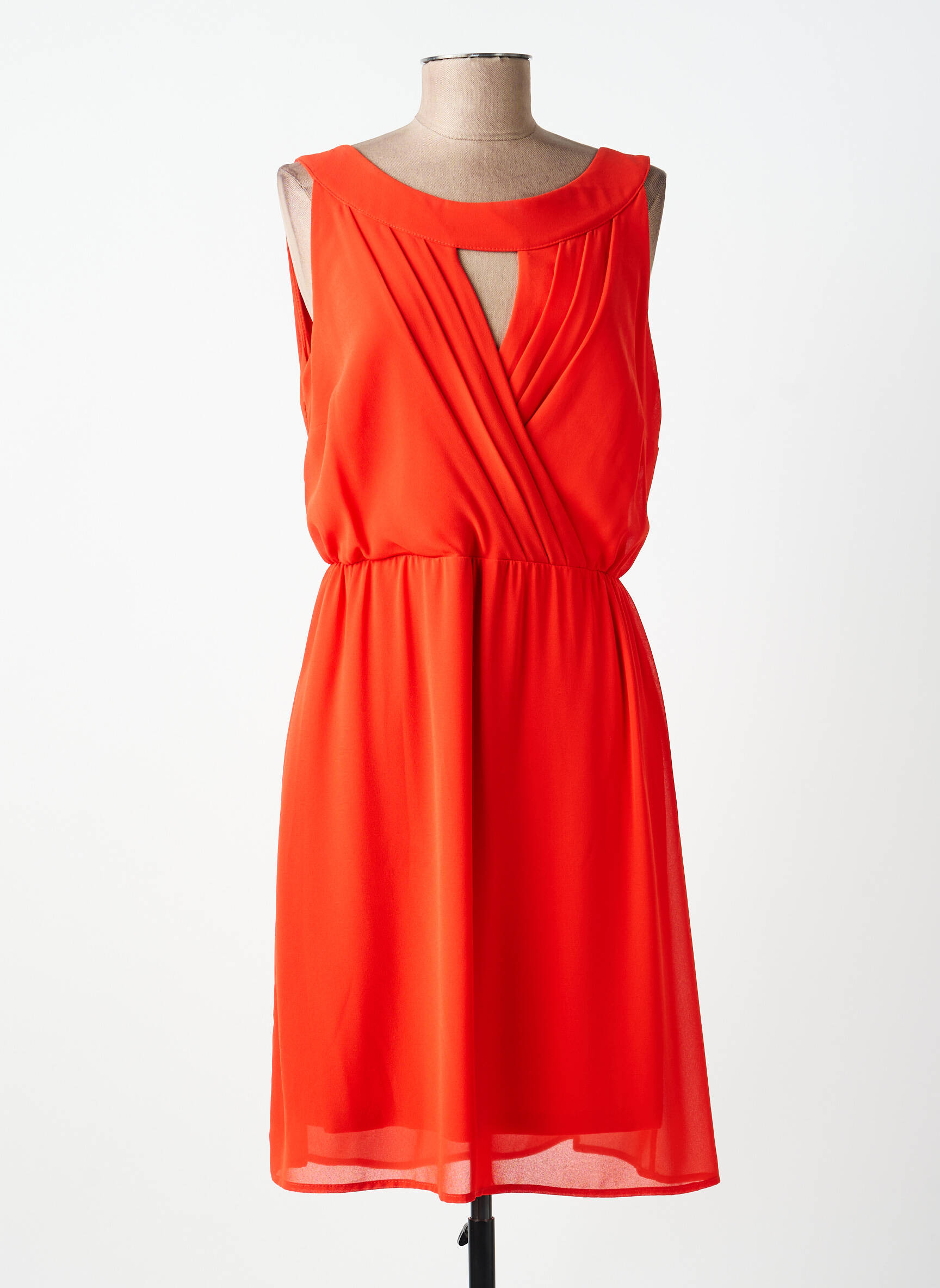 Robe mi-longue sans manche sans manche orange POUSSIERE D'ETOLE femme