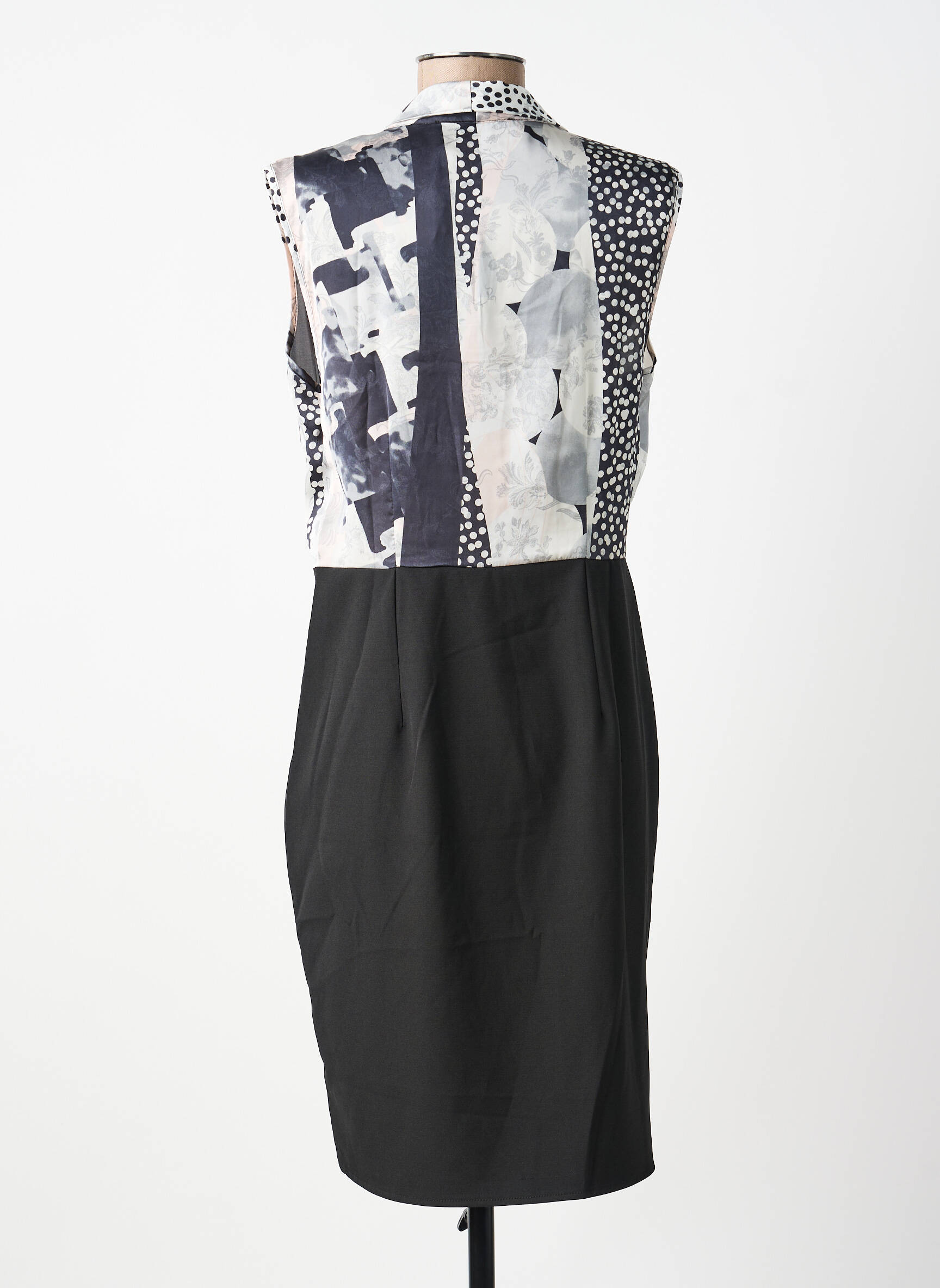 Robe mi-longue sans manche sans manche noir POUSSIERE D'ETOLE femme