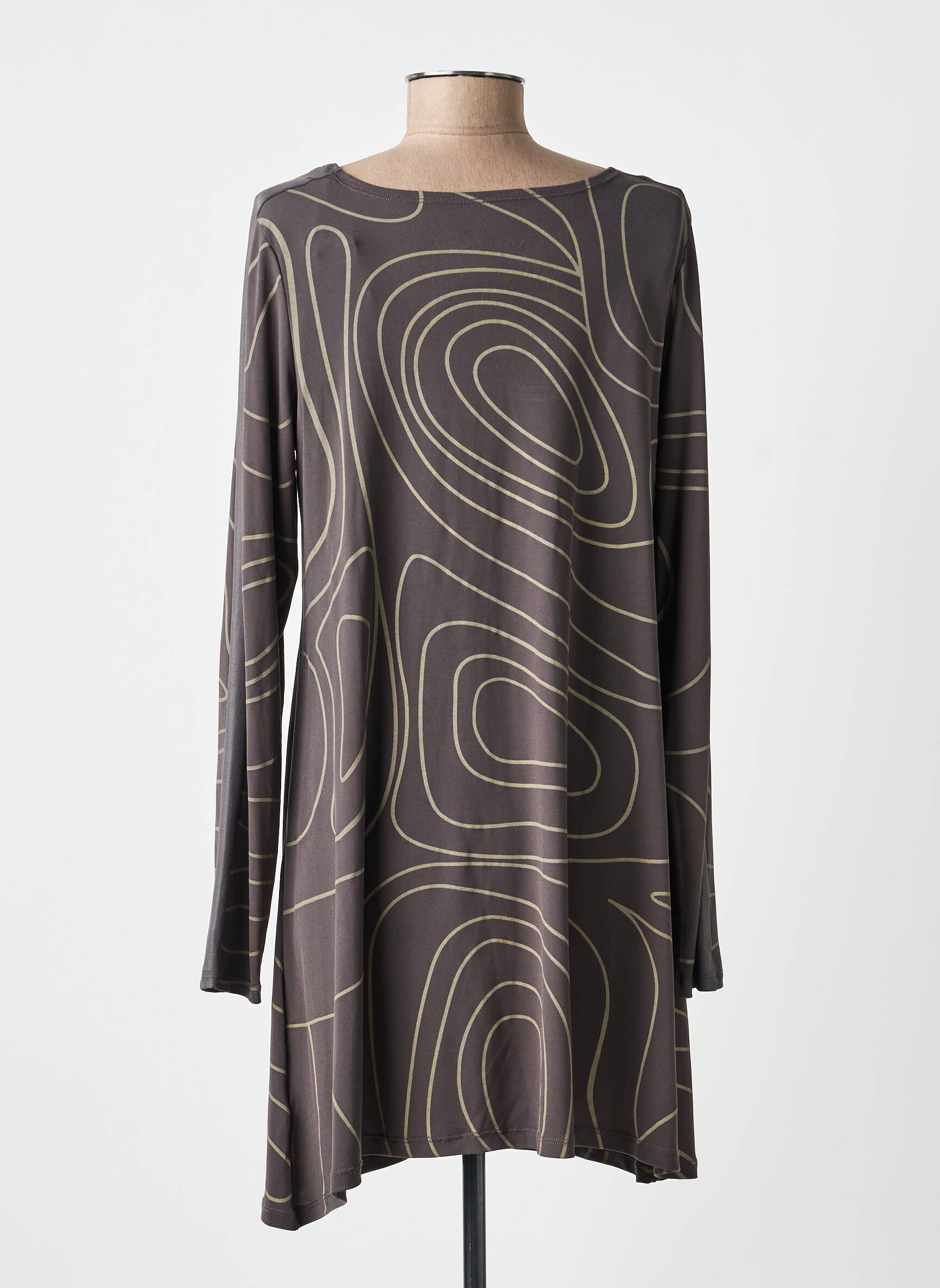 Robe courte manches longues manches longues gris LAUREN VIDAL femme