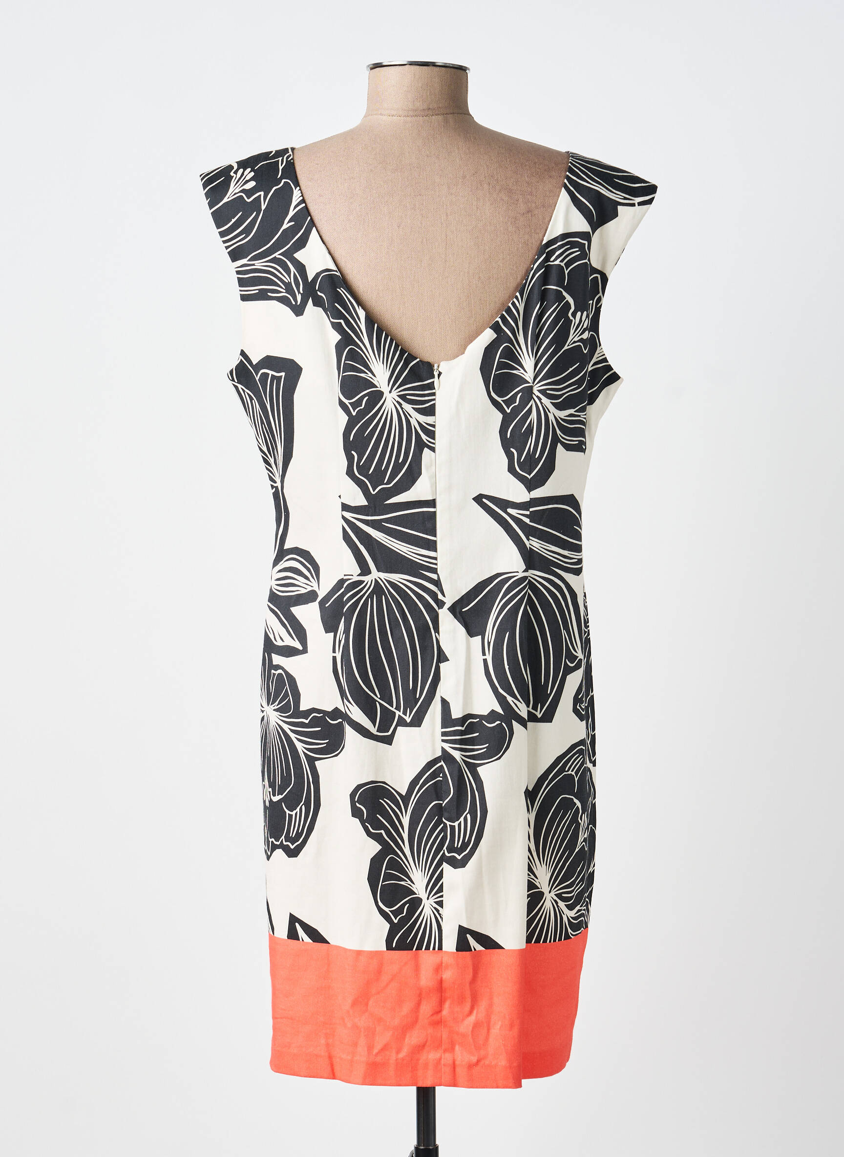 Robe courte imprimé fleurs manches courtes noir PAUL BRIAL femme