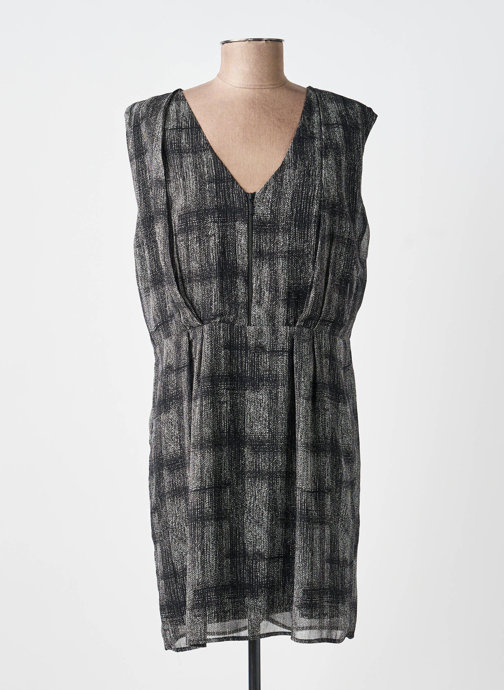 Robe courte sans manche sans manche noir LAUREN VIDAL femme