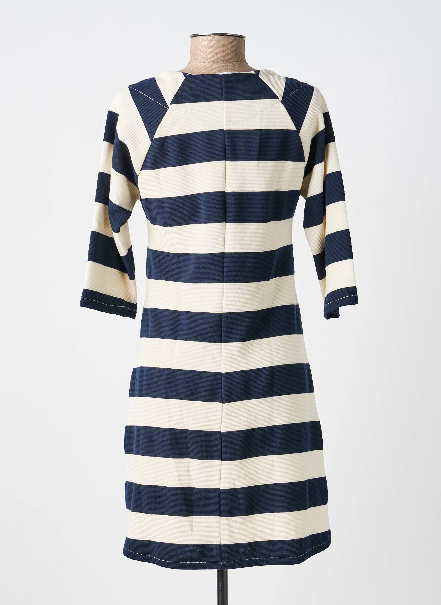 Robe courte manches 3/4 manches 3/4 bleu POUSSIERE D'ETOLE femme