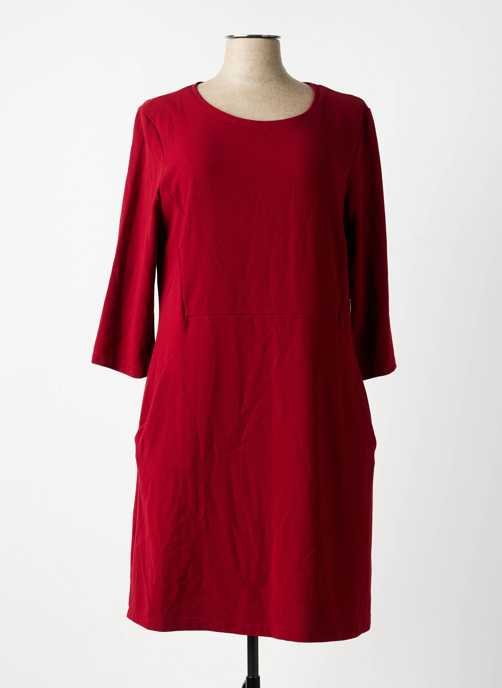 Robe mi-longue manches 3/4 manches 3/4 rouge POUSSIERE D'ETOLE femme