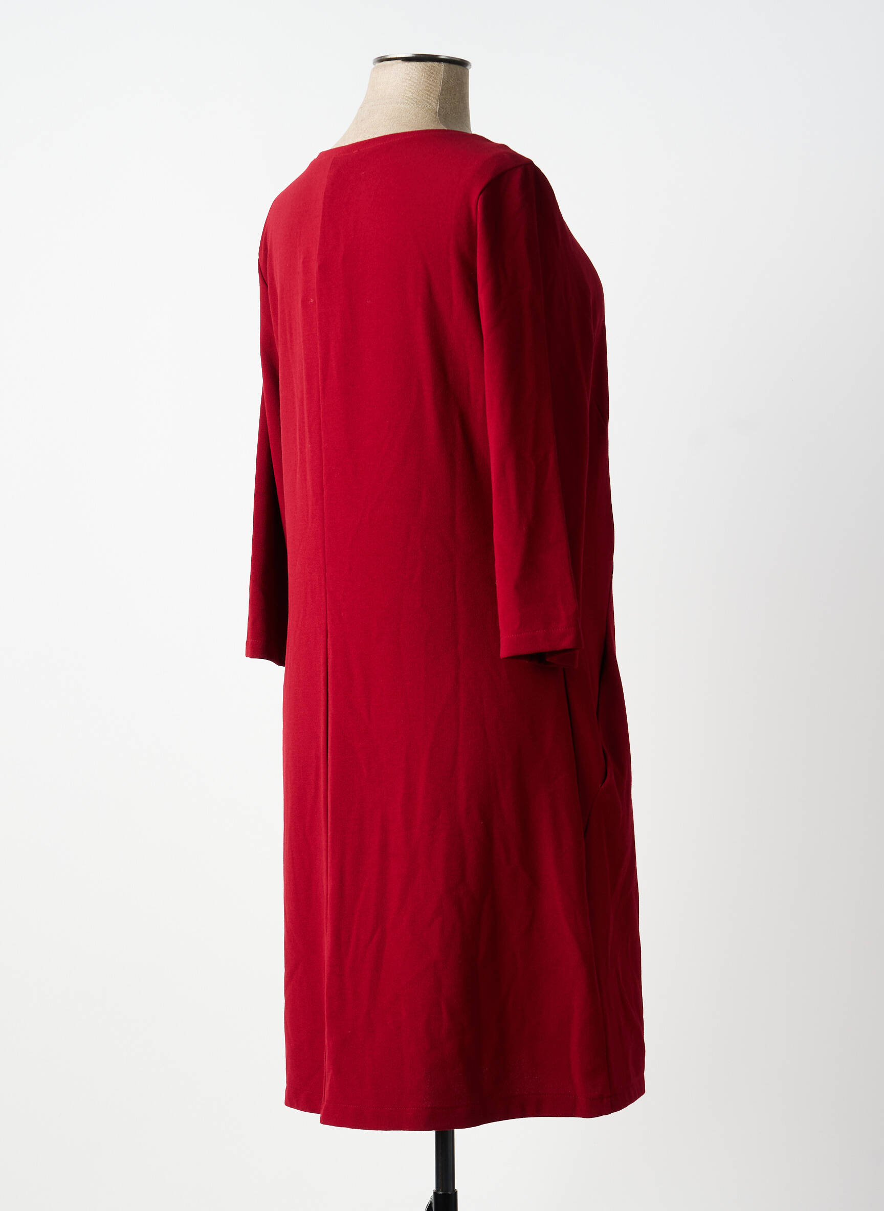 Robe mi-longue manches 3/4 manches 3/4 rouge POUSSIERE D'ETOLE femme