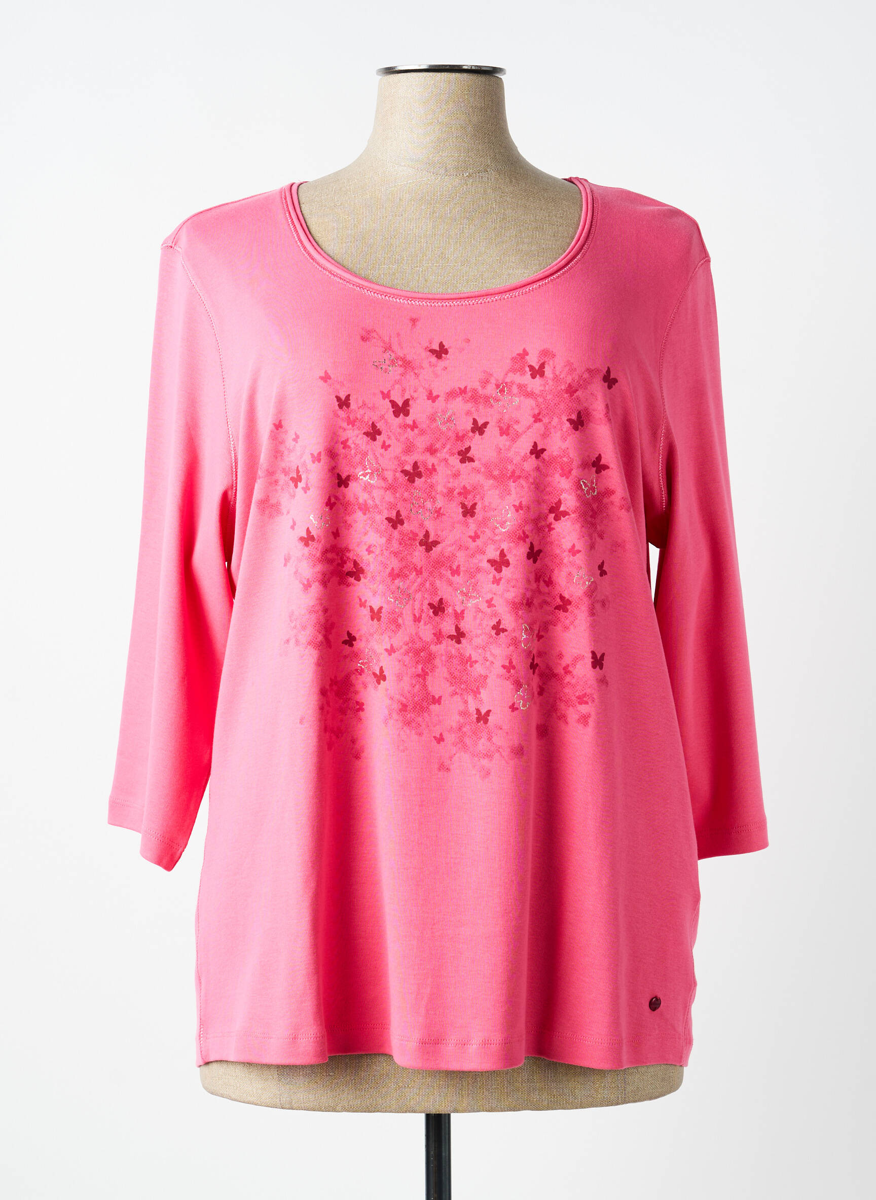 T-shirt manches 3/4 manches 3/4 rose OLSEN femme