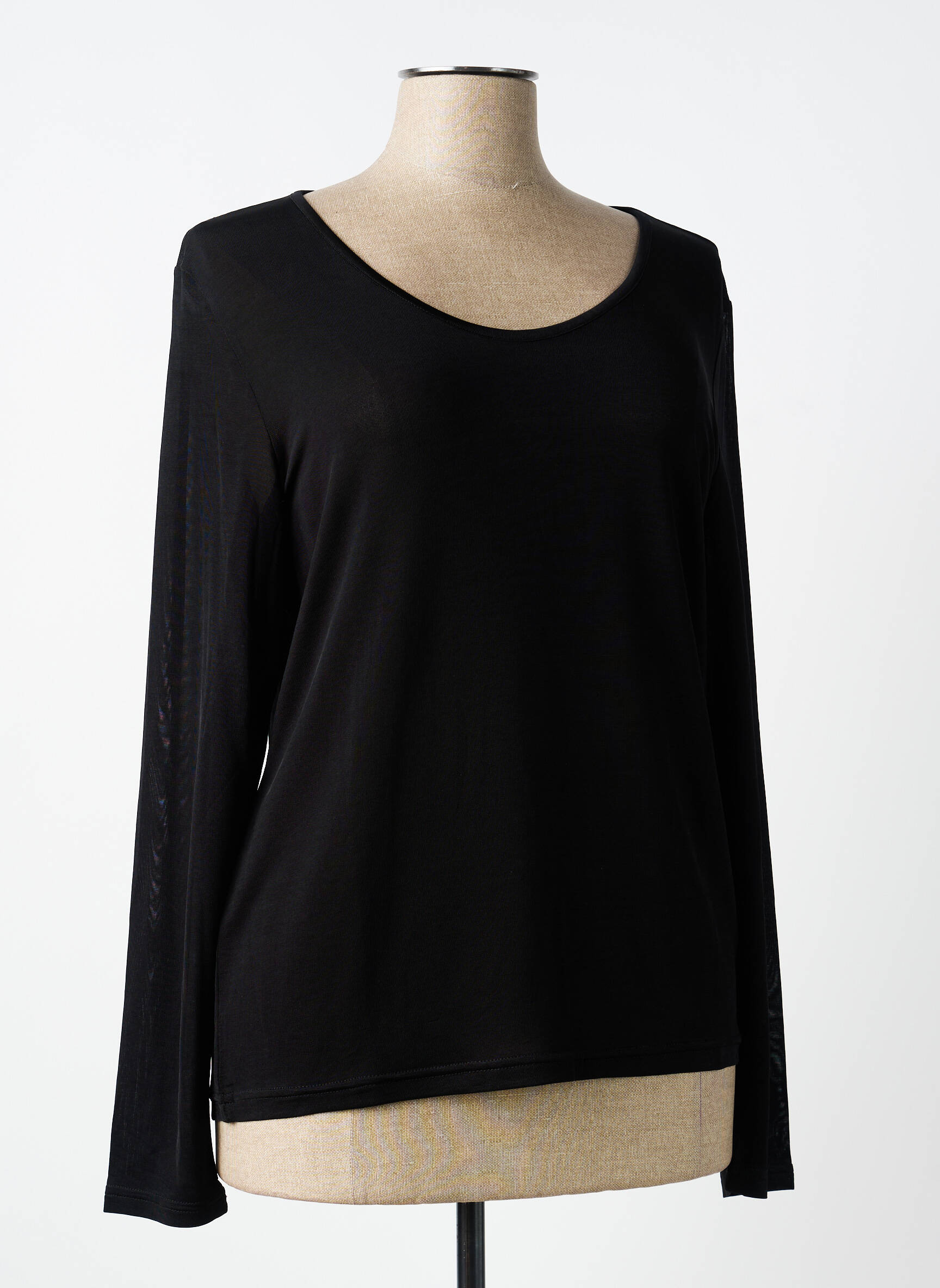 Top stretch manches longues noir PAUL BRIAL femme