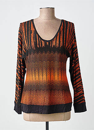 Top stretch manches longues orange VANGO femme