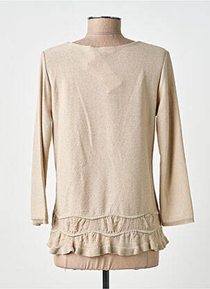 Gilet manches longues col rond beige TELMAIL femme