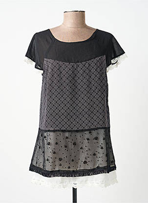 Top coupe fluide manches courtes noir ALICE ET BARNABE femme