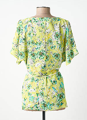Tunique manches courtes tissage crêpe vert ANDAMIO femme