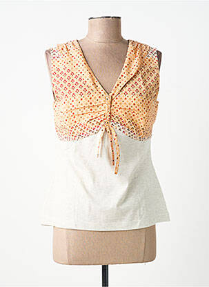 Top stretch sans manche orange ALICE ET BARNABE femme