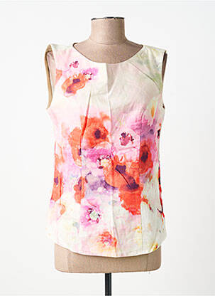 Top imprimé fantaisie sans manche rose PAUL BRIAL femme