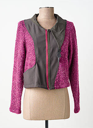 Veste casual col rond violet ALICE ET BARNABE femme