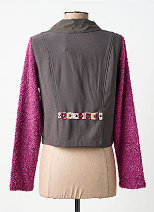 Veste casual col rond violet ALICE ET BARNABE femme