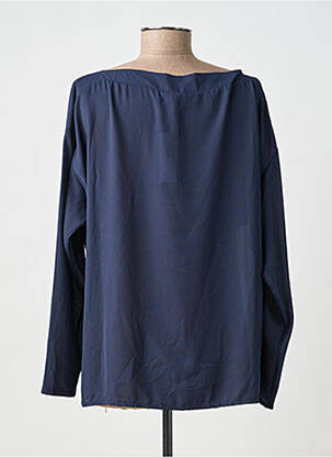 Blouse imprimé fantaisie manches longues bleu ANDAMIO femme