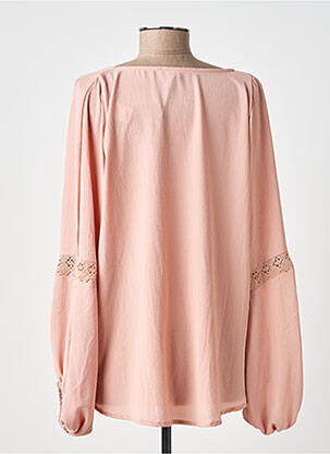 Blouse col rond manches longues rose DOUBLE JEU femme
