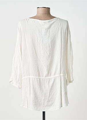 Blouse tissage popeline manches longues blanc FLEUR DE SEL femme