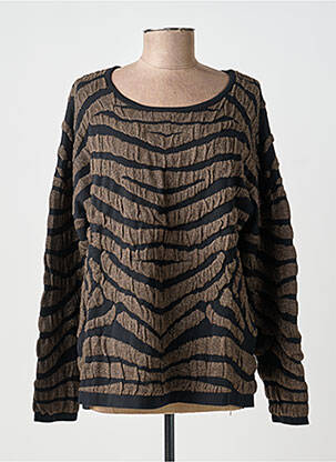 Pull coupe cintrée manches longues marron PAUL BRIAL femme