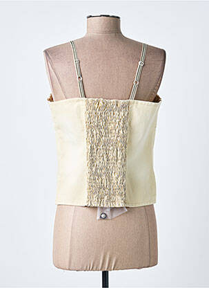 Top col carré fines bretelles beige PAUL BRIAL femme