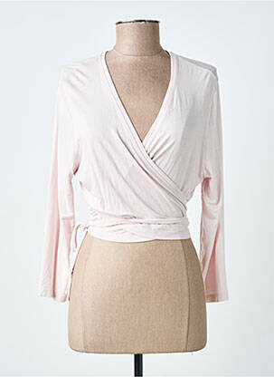 Gilet cache-cœur stretch rose LAUREN VIDAL femme