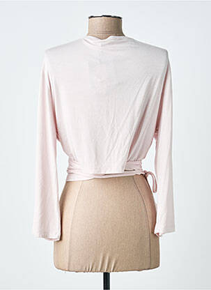 Gilet cache-cœur stretch rose LAUREN VIDAL femme