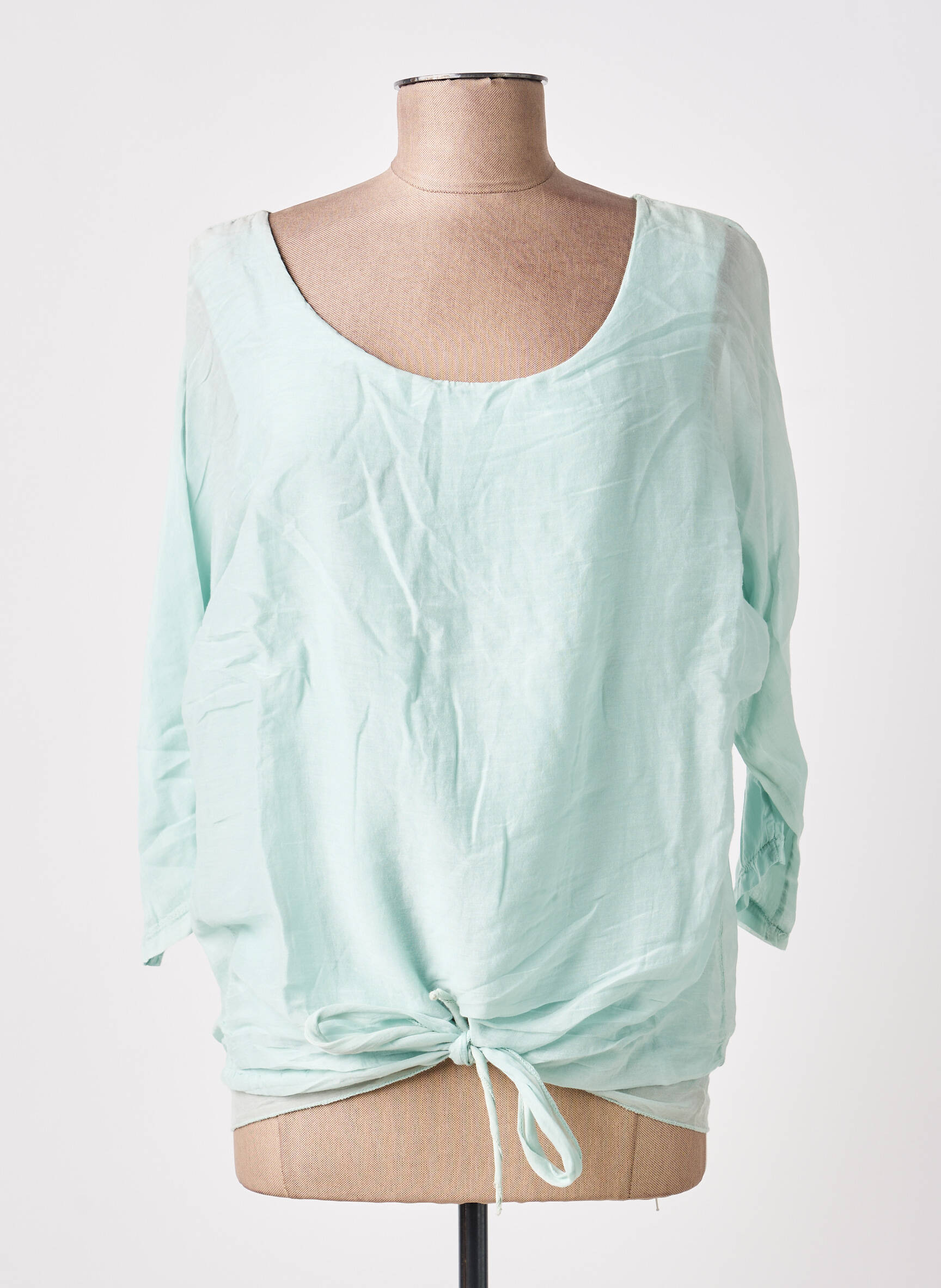Top col rond manches longues vert POUSSIERE D'ETOLE femme