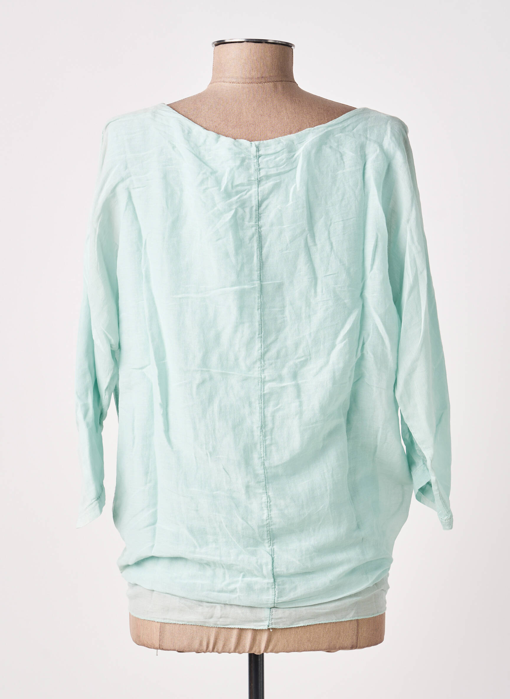 Top col rond manches longues vert POUSSIERE D'ETOLE femme
