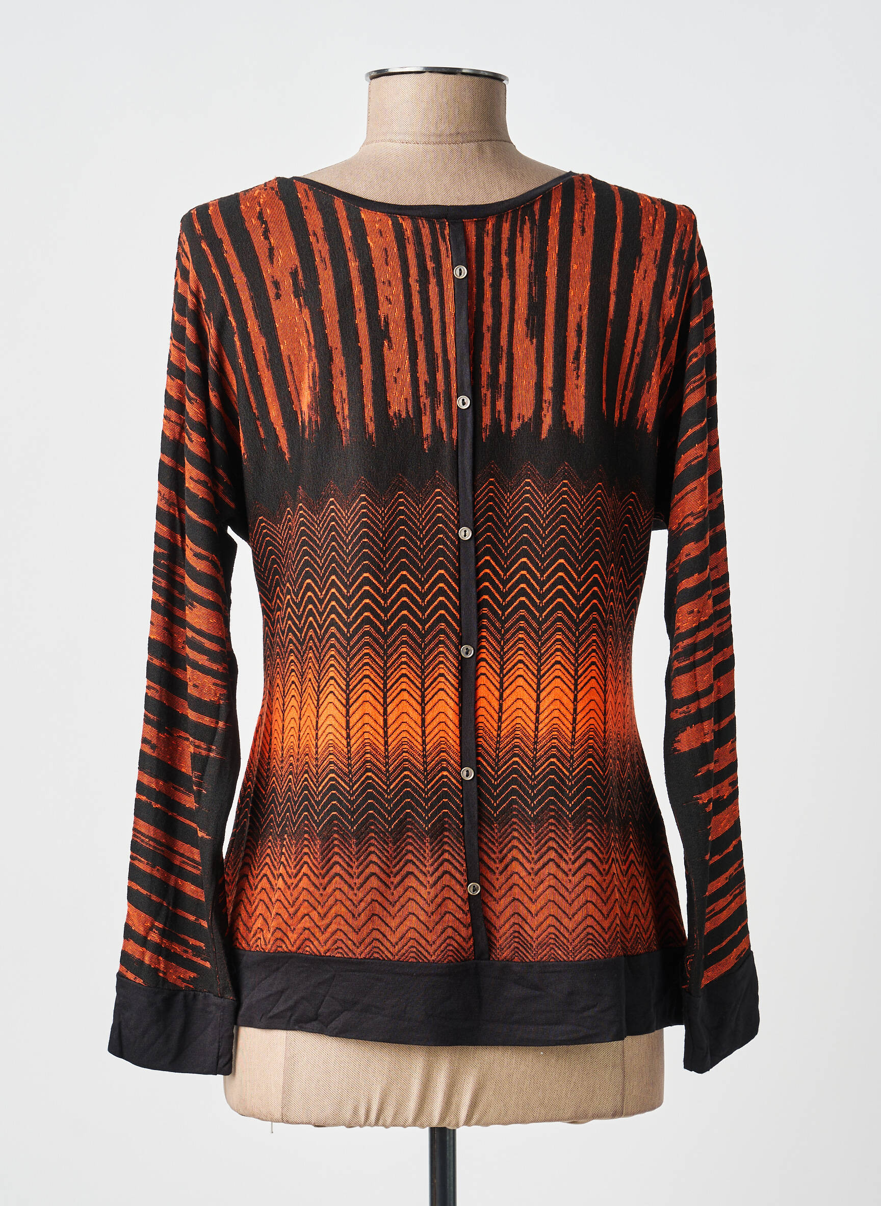 Top stretch manches longues orange VANGO femme