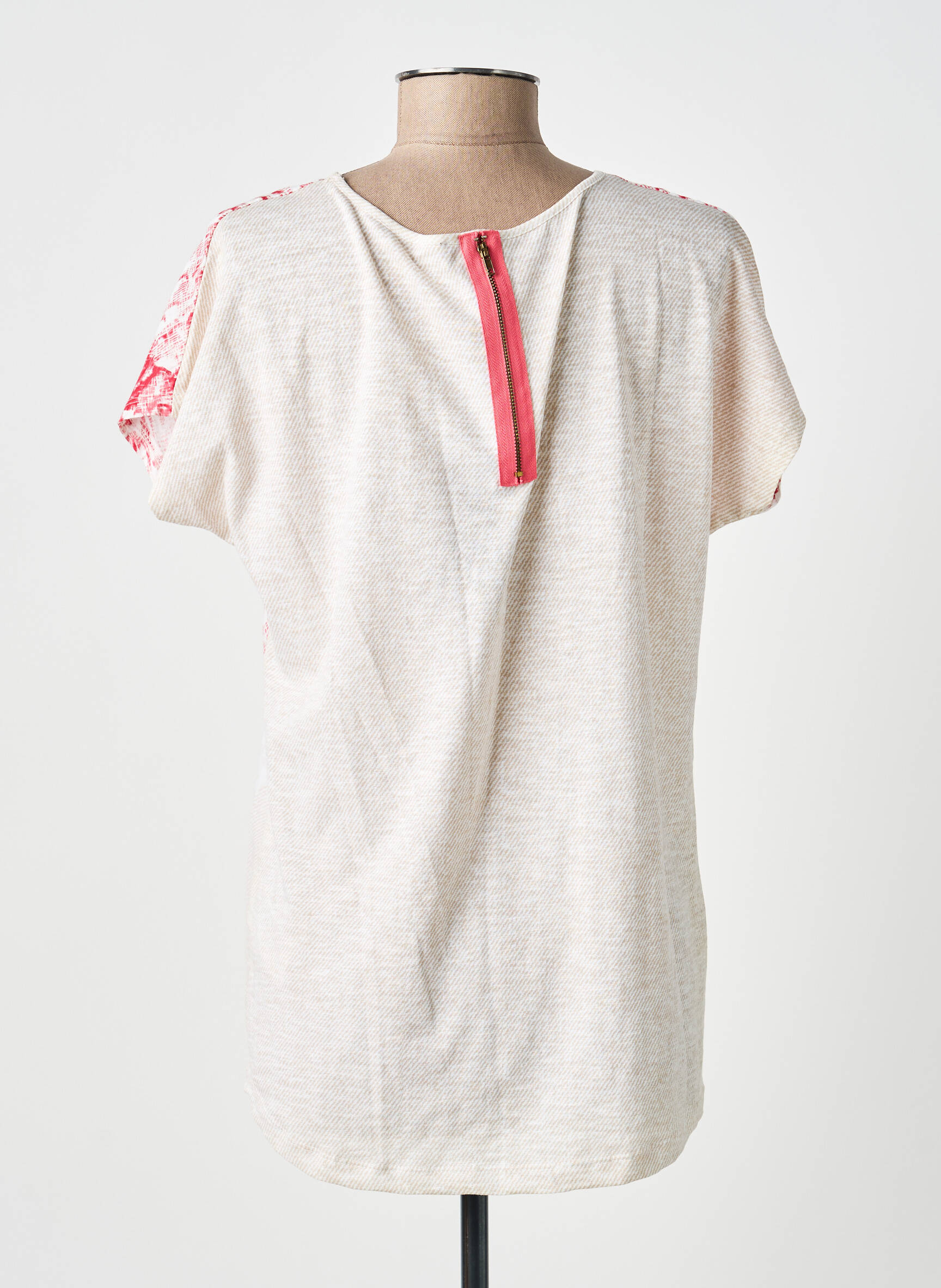 Top imprimé fantaisie manches courtes rose OLSEN femme