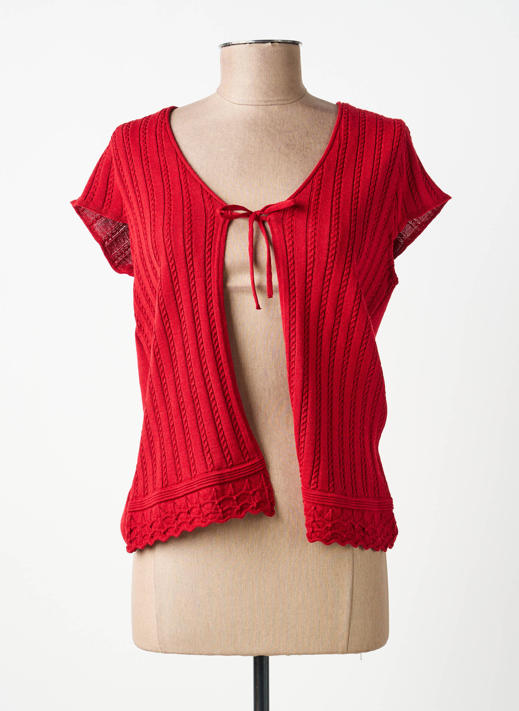 Gilet manches courtes coupe cintrée rouge TELMAIL femme