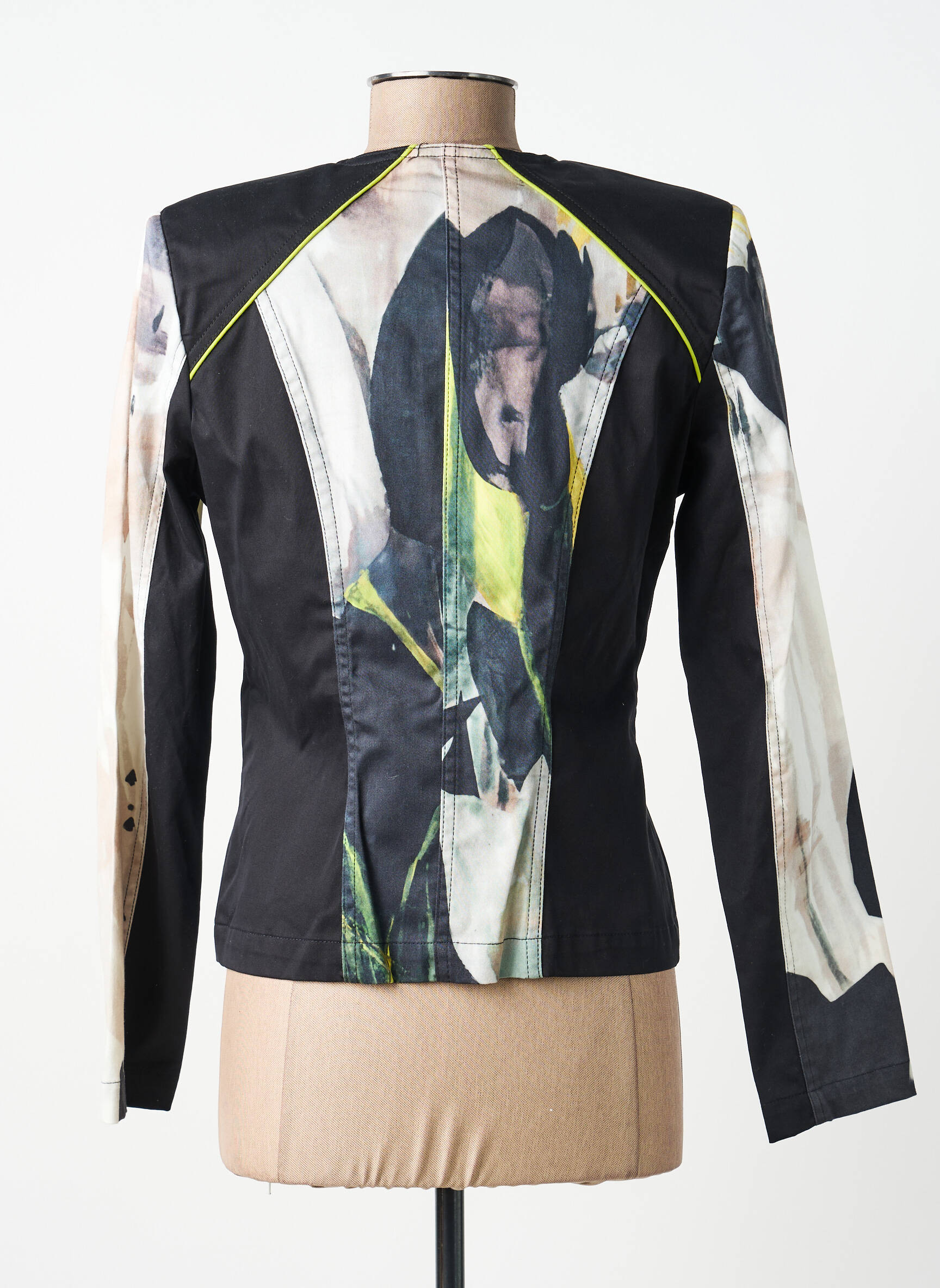 Veste casual col rond noir PAUL BRIAL femme