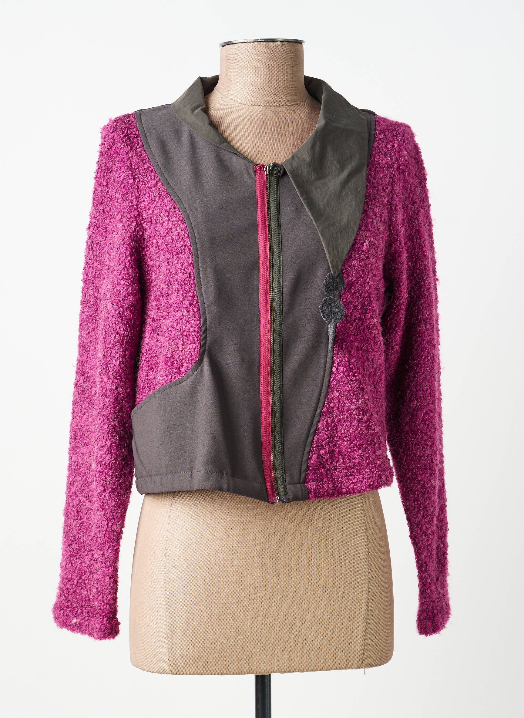 Veste casual col rond violet ALICE ET BARNABE femme