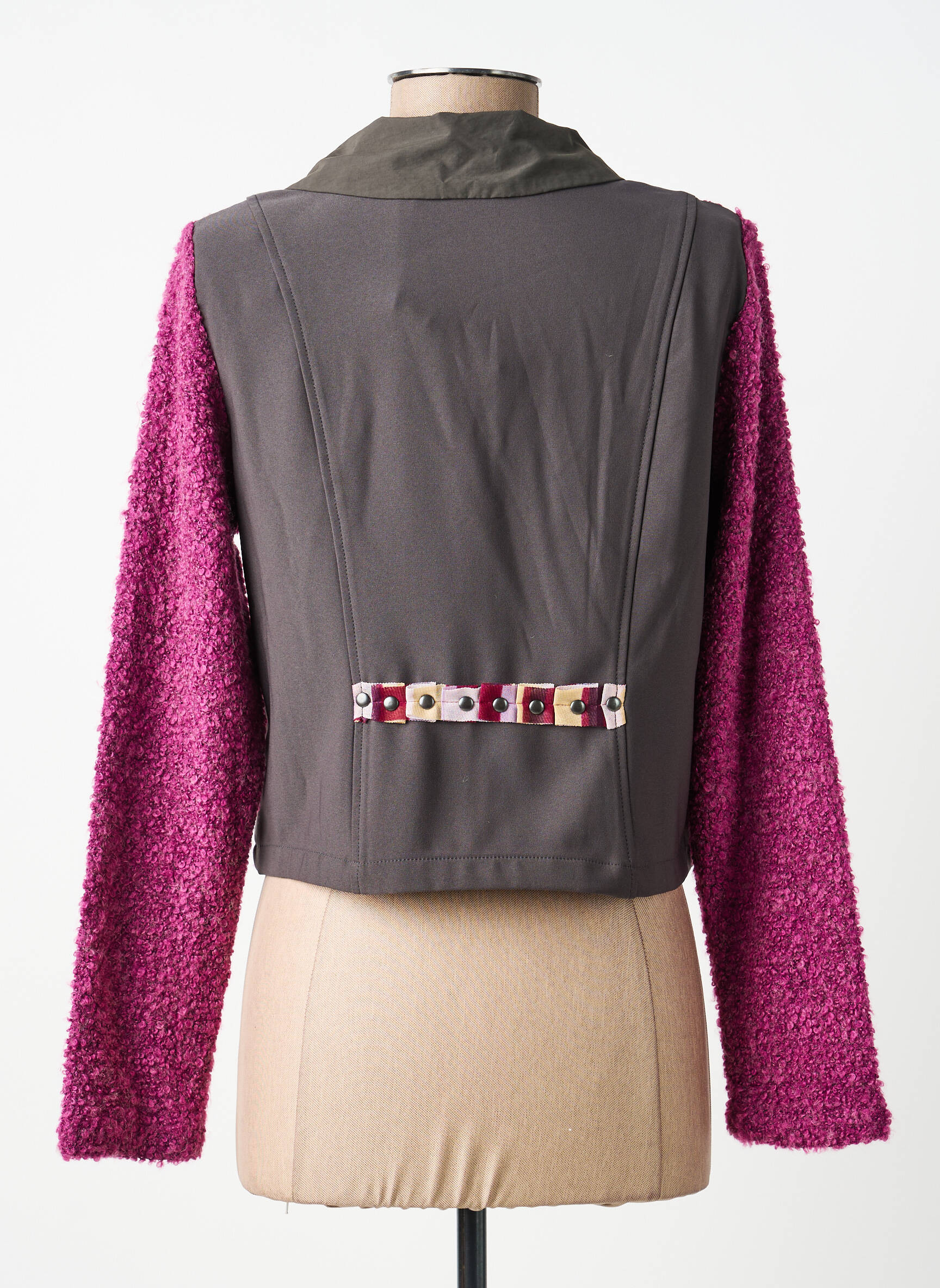 Veste casual col rond violet ALICE ET BARNABE femme