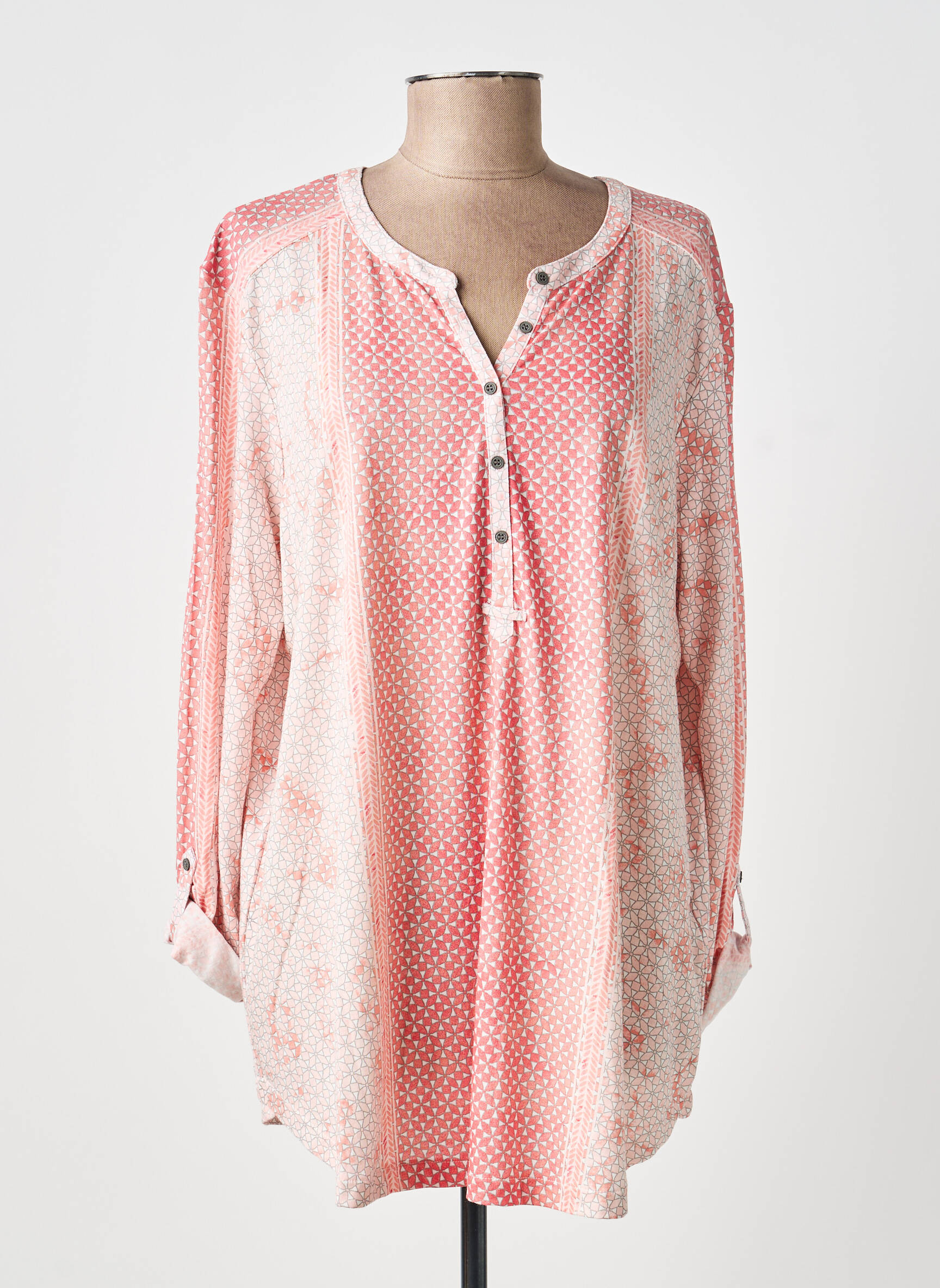 Blouse imprimé fantaisie manches longues rose OLSEN femme