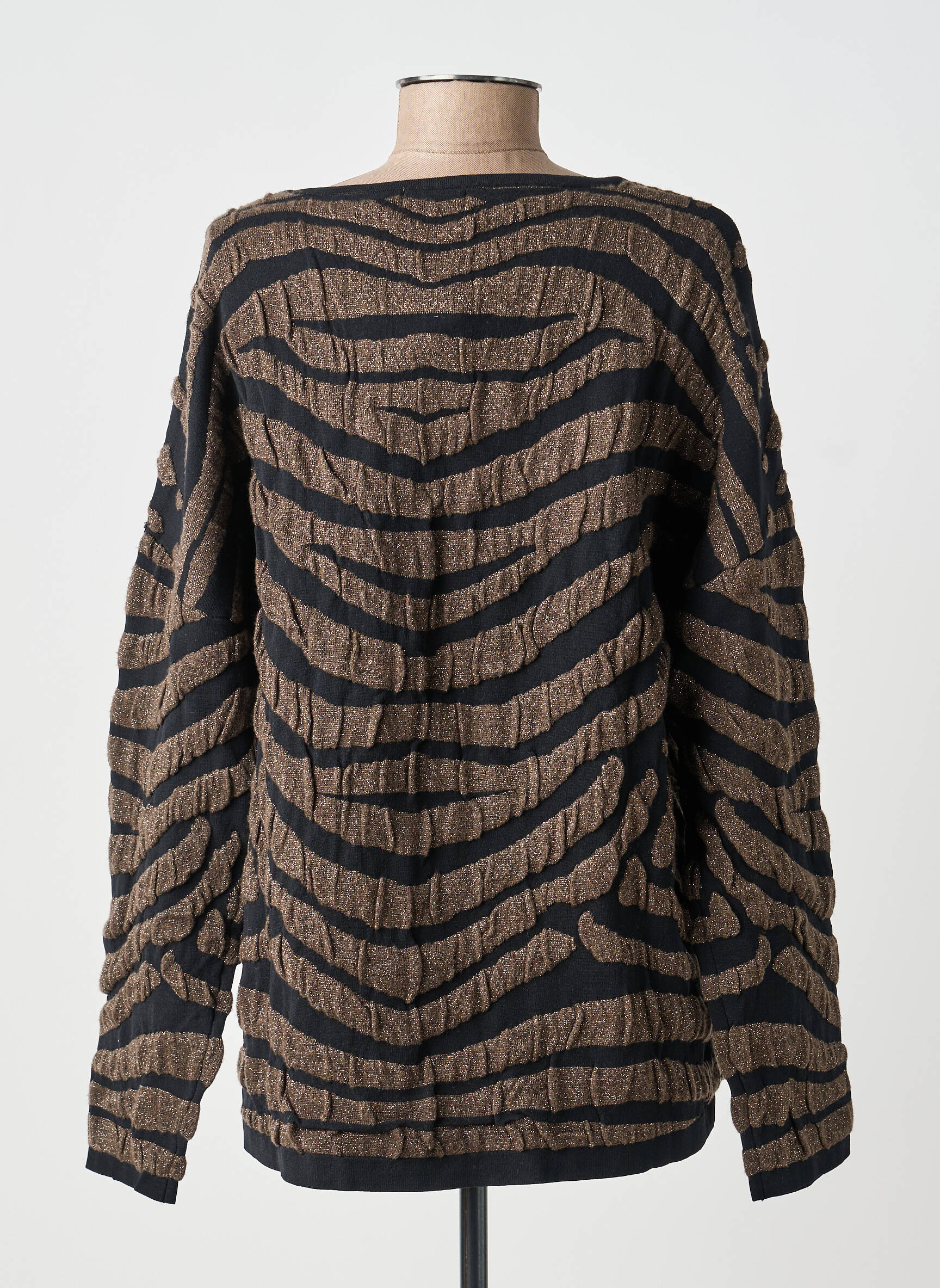 Pull coupe cintrée manches longues marron PAUL BRIAL femme