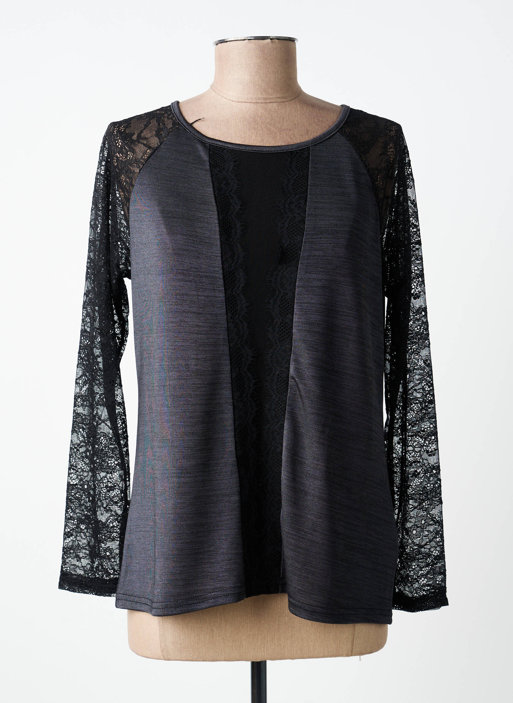 Top stretch manches longues noir JUS D'ORANGE femme