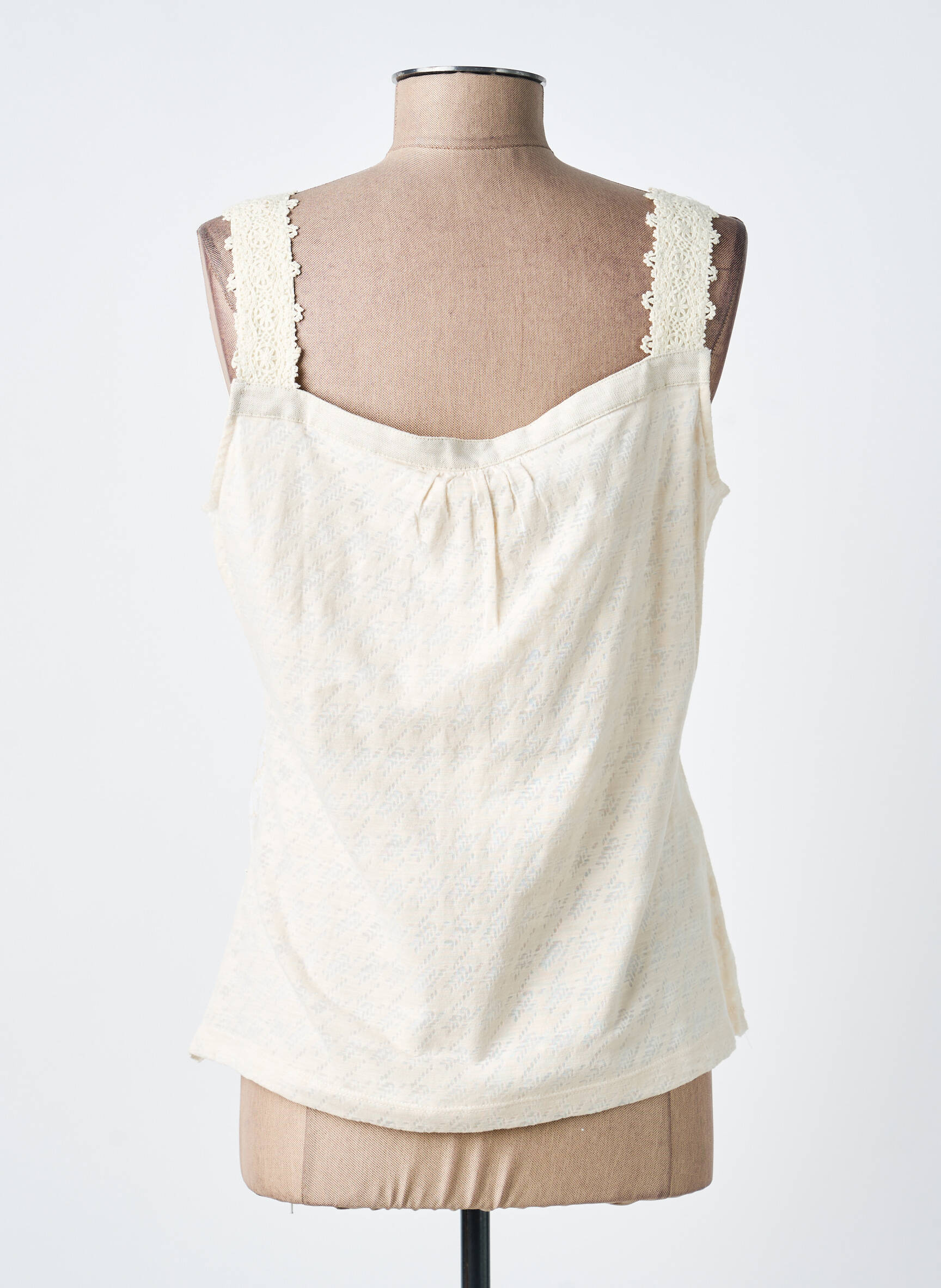 Top coupe cintrée sans manche beige ALICE ET BARNABE femme