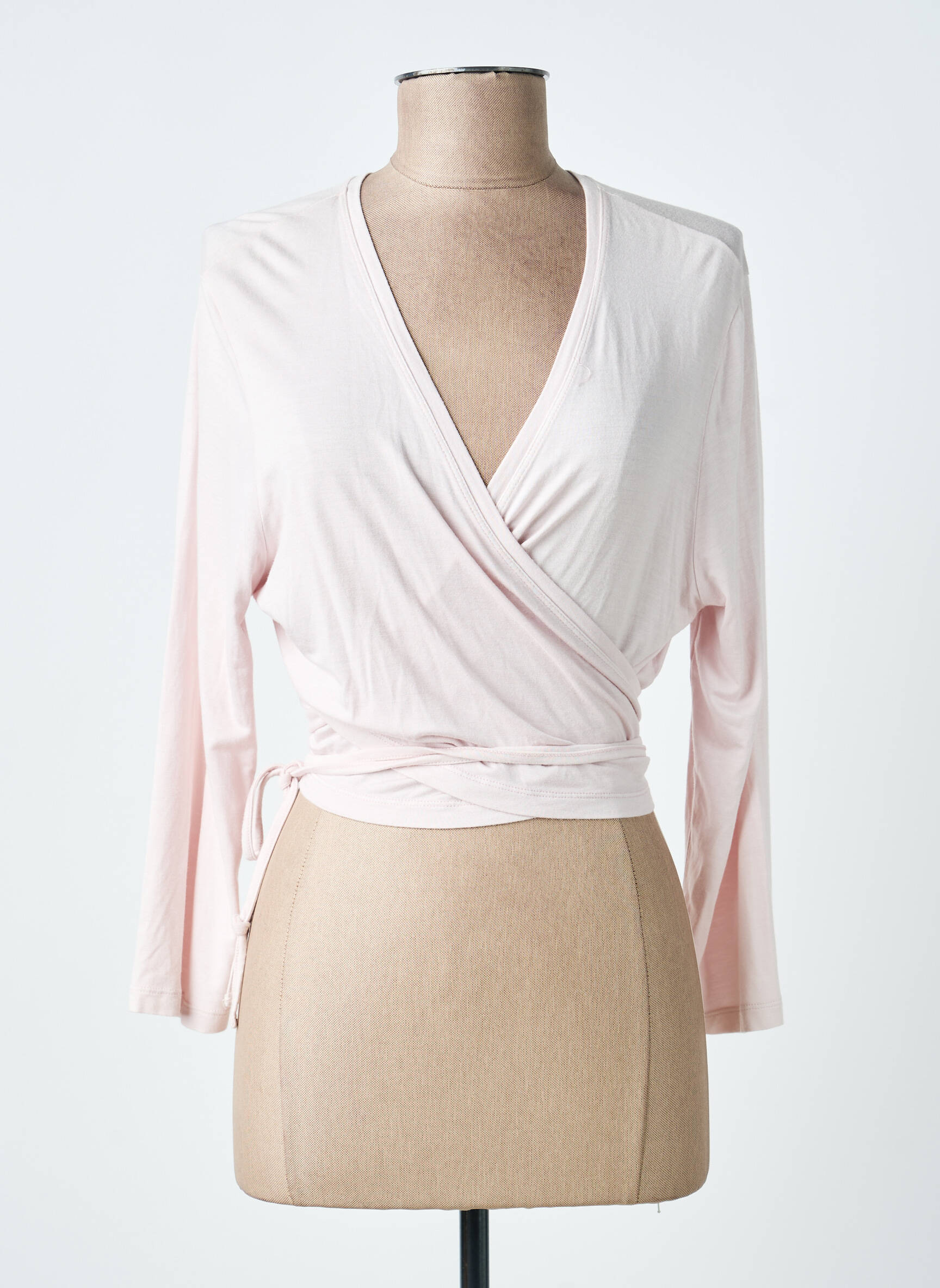 Gilet cache-cœur stretch rose LAUREN VIDAL femme
