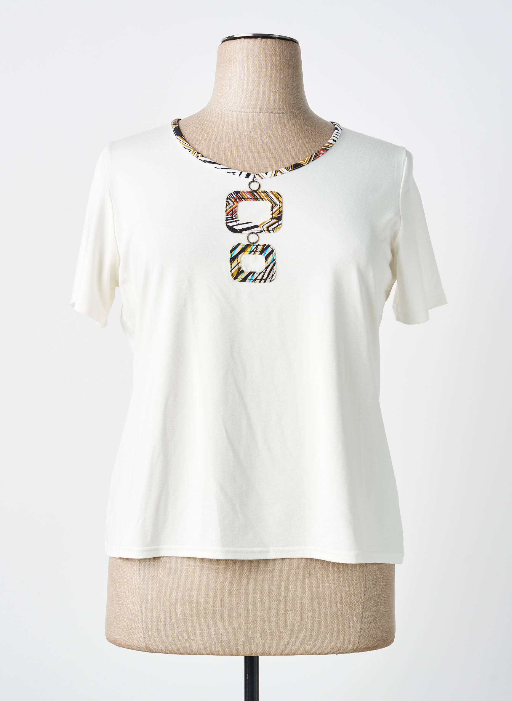 T-shirt stretch manches courtes blanc TELMAIL femme