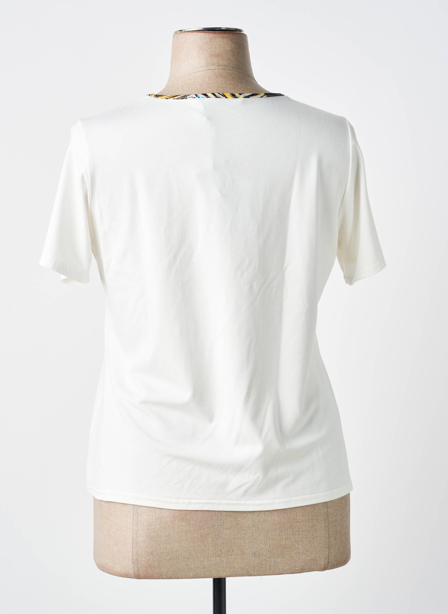 T-shirt stretch manches courtes blanc TELMAIL femme